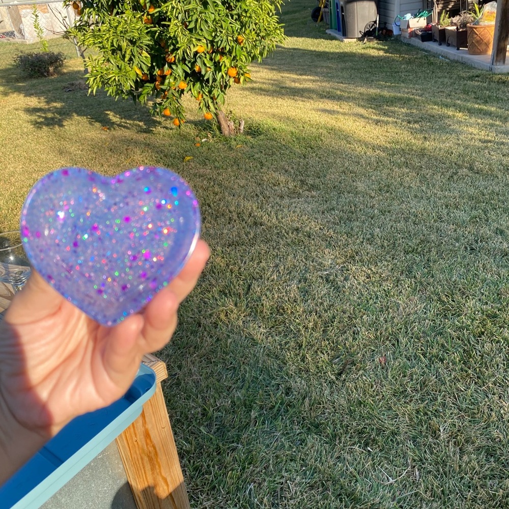 Cute purple/ bluish & sparkly little trinket dish
